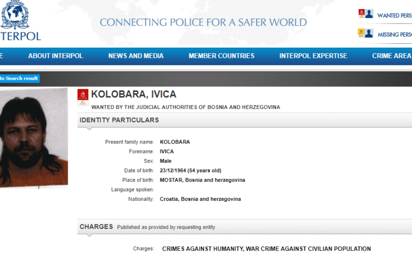 Interpol Issues ‘Red Notice’ for Bosnian Croat Fighter’s Arrest
