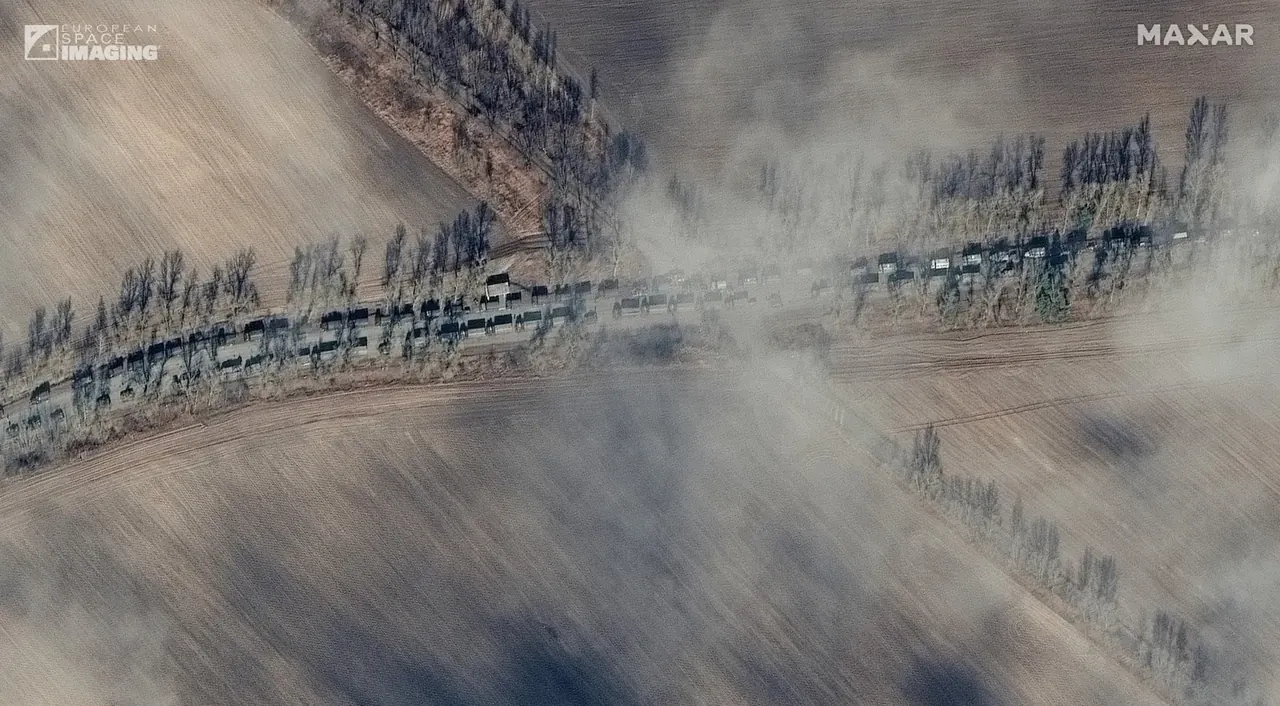 Satellite image 2 showing Russian troop movements in the Ivankiv region, spring 2022