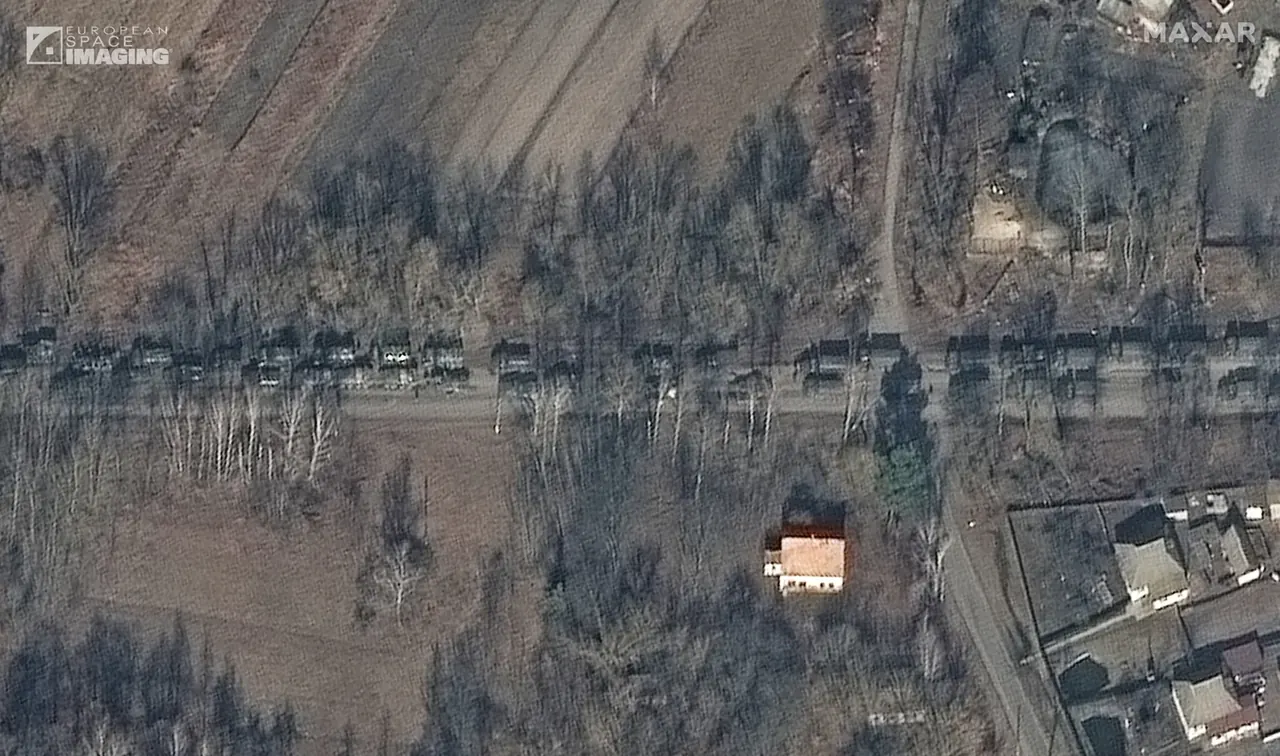 Satellite image 3 showing Russian troop movements in the Ivankiv region, spring 2022