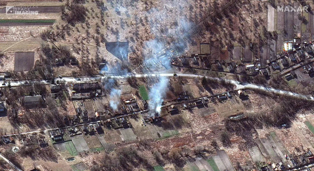 Satellite image 7 showing Russian troop movements in the Ivankiv region, spring 2022