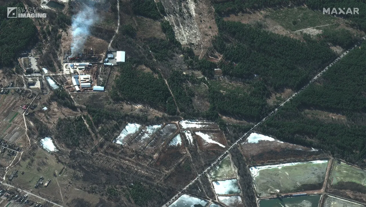Satellite image 9 showing Russian troop movements in the Ivankiv region, spring 2022