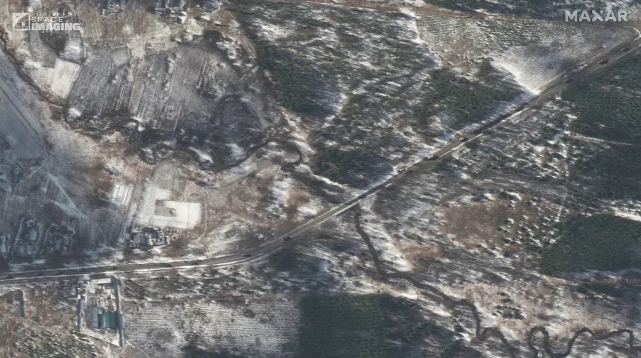 Satellite image 10 showing Russian troop movements in the Ivankiv region, spring 2022