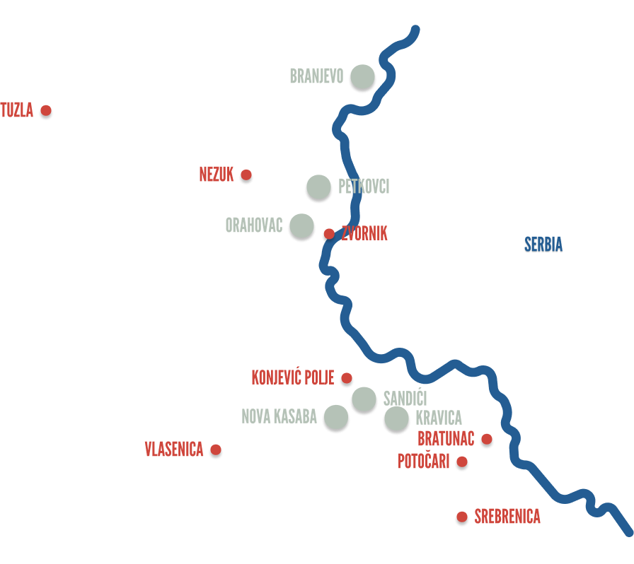 Rudnika Sase u Srebrenicu mapa