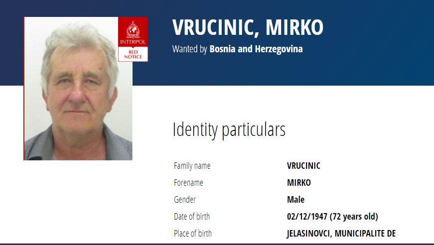 Mirko Vrućinić. Foto: Interpol