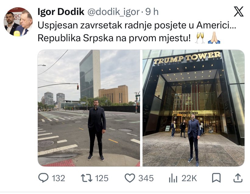 Igor Dodik se oglasio na platformi X