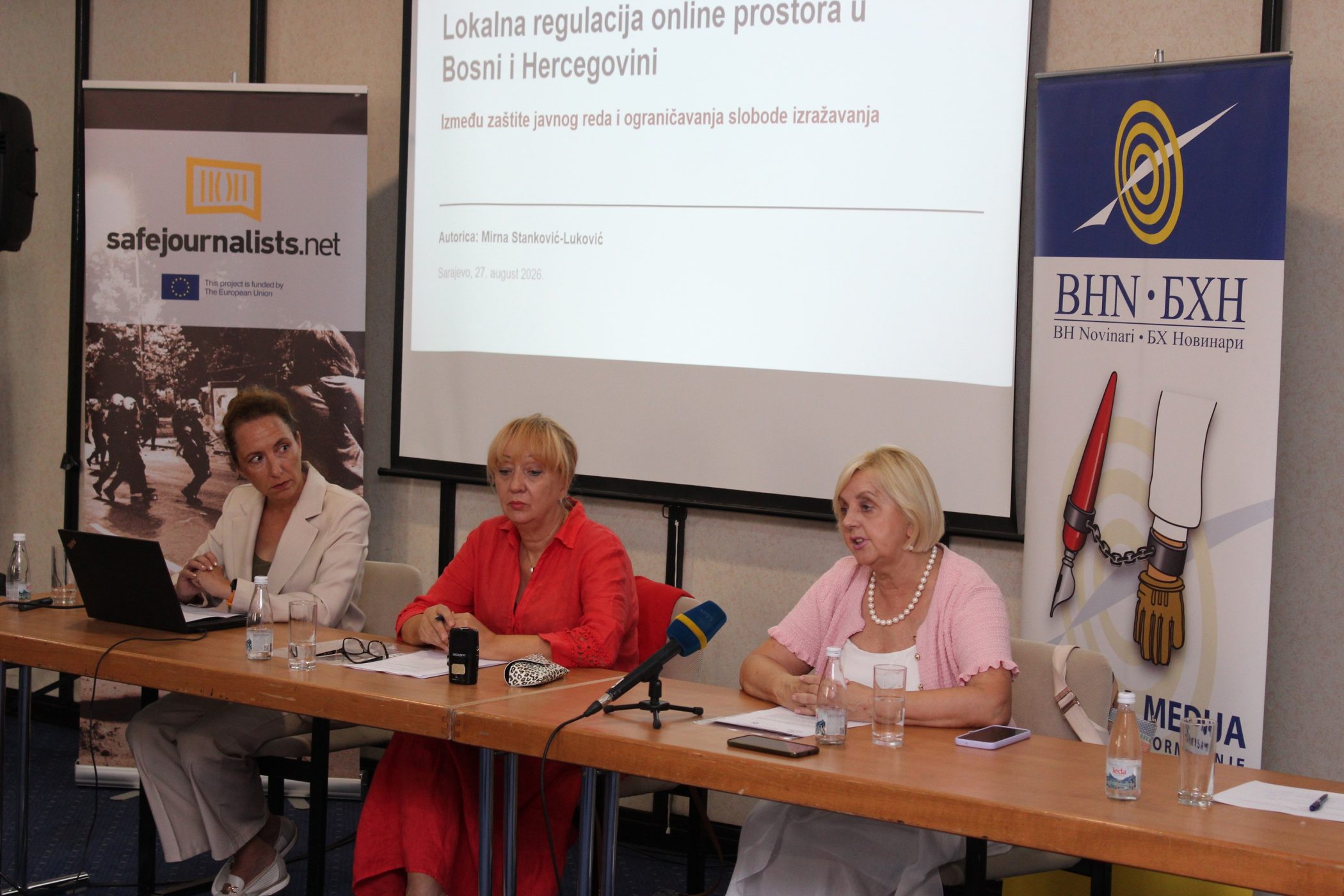 Predstavljanje Analize o primjeni opcinskih i kantonalnih pripisa o javnom redu i miru sa negativnim posljedicama na slobodu izrazavanja Foto: BH Novinari